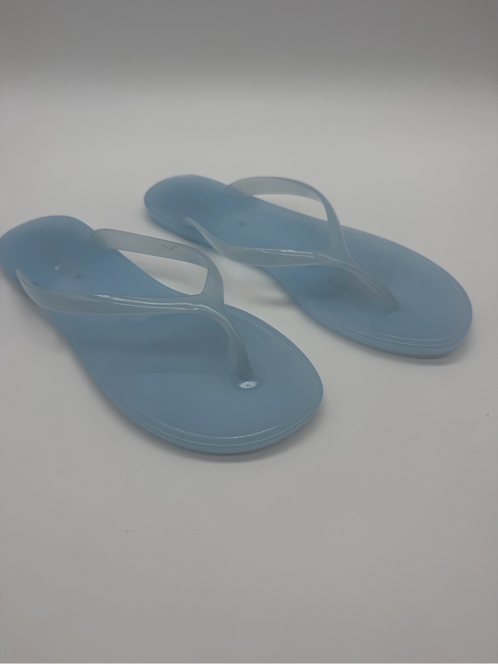 Jeffrey Campbell Light Blue Translucent Jelly Flip Flop Sandals Size 8